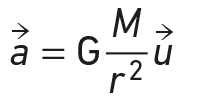 \overrightarrow{a} = \textit{G}\frac{M}{r^2}\overrightarrow{u}