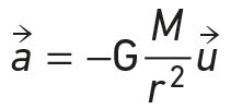 \overrightarrow{a} = - \textit{G}\frac{M}{r^2}\overrightarrow{u}