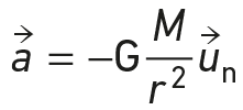 \overrightarrow{a} = - \textit{G}\frac{M}{r^2}\overrightarrow{u_n}