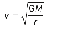 v = \sqrt{\frac{GM}{r}}